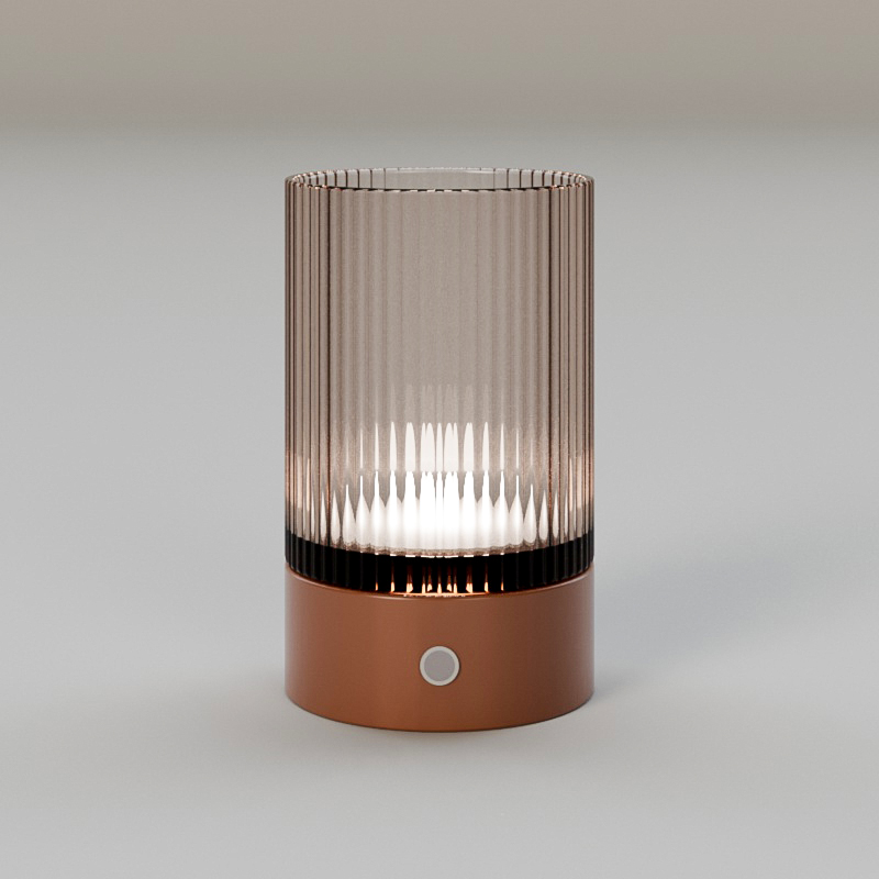 Mingkeda Modern Design Hot Sales Metal Glass Dark Grey Amber Color Dining Camping Light Home Camping Lamp