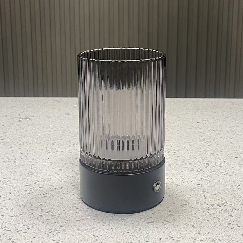 Mingkeda Modern Design Hot Sales Metal Glass Dark Grey Amber Color Dining Camping Light Home Camping Lamp