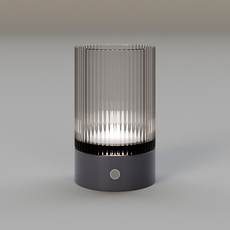 Mingkeda Modern Design Hot Sales Metal Glass Dark Grey Amber Color Dining Camping Light Home Camping Lamp