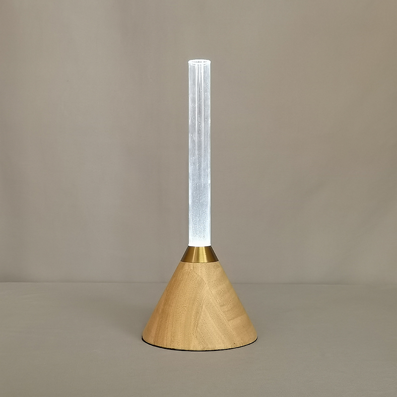 Mingkeda New design Hot Sale Arcylic Metal Wood White Color Camping Lights Table Lamp