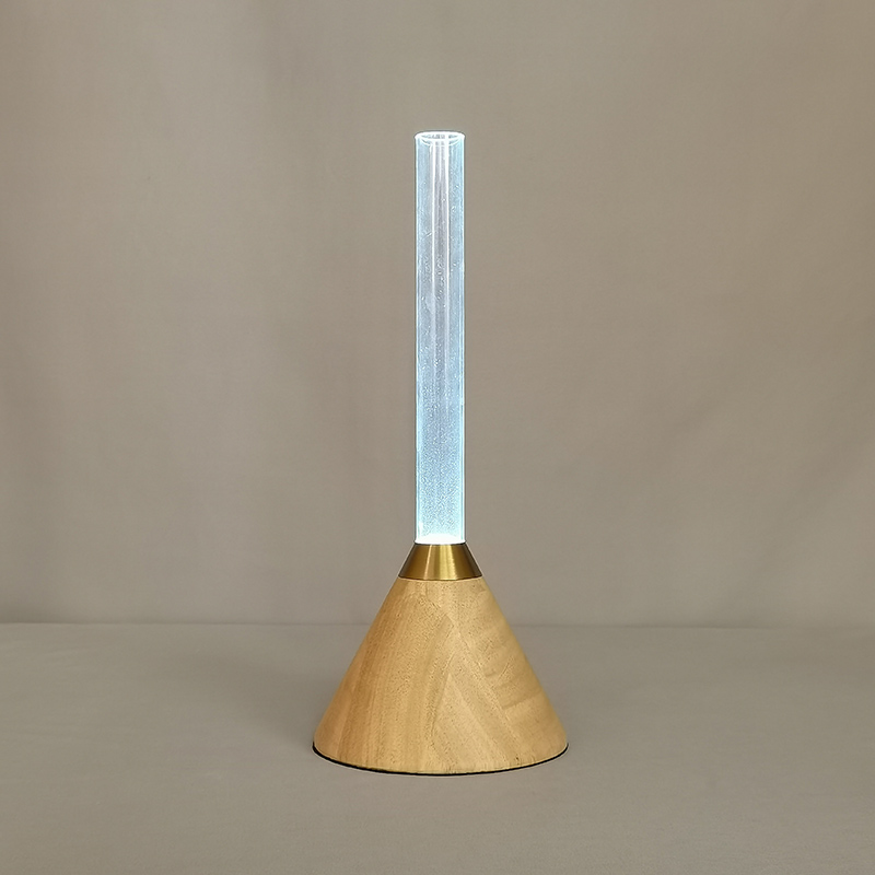 Mingkeda New design Hot Sale Arcylic Metal Wood White Color Camping Lights Table Lamp