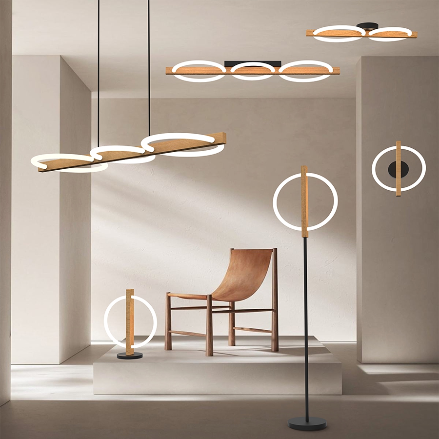 LED Metal Wood Interior Ceiling Lights