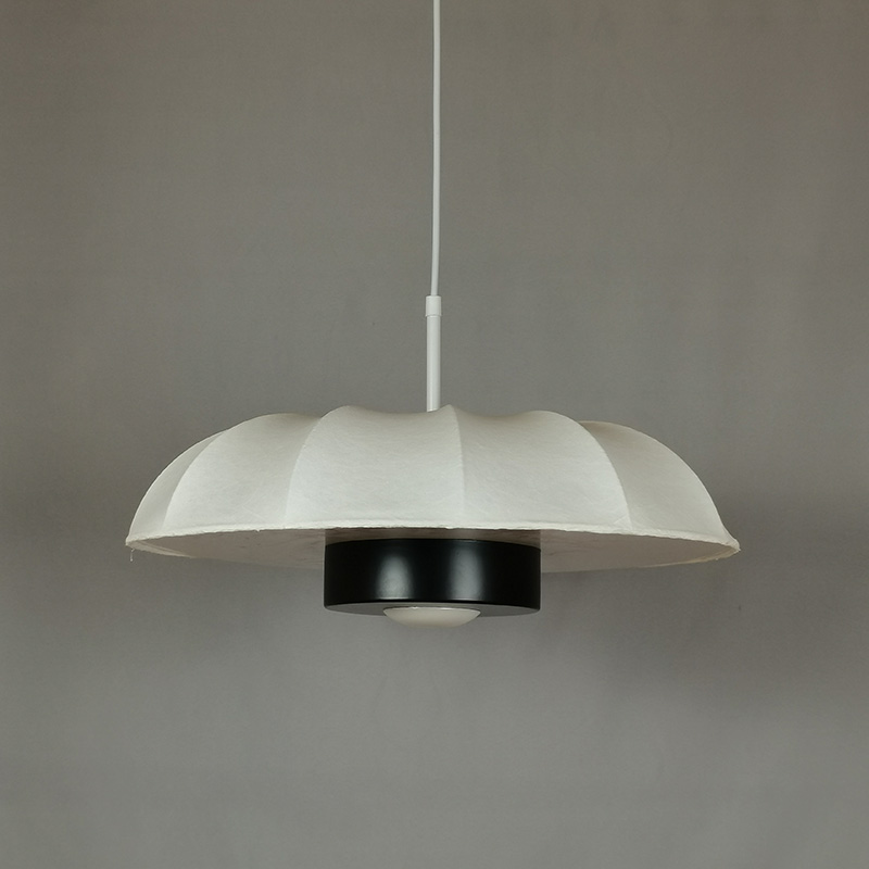 Single Head White Silk Pendant Light