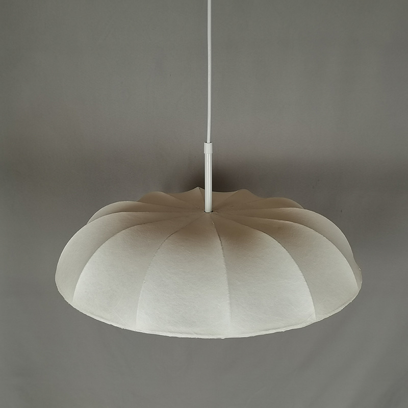 Single Head White Silk Pendant Light