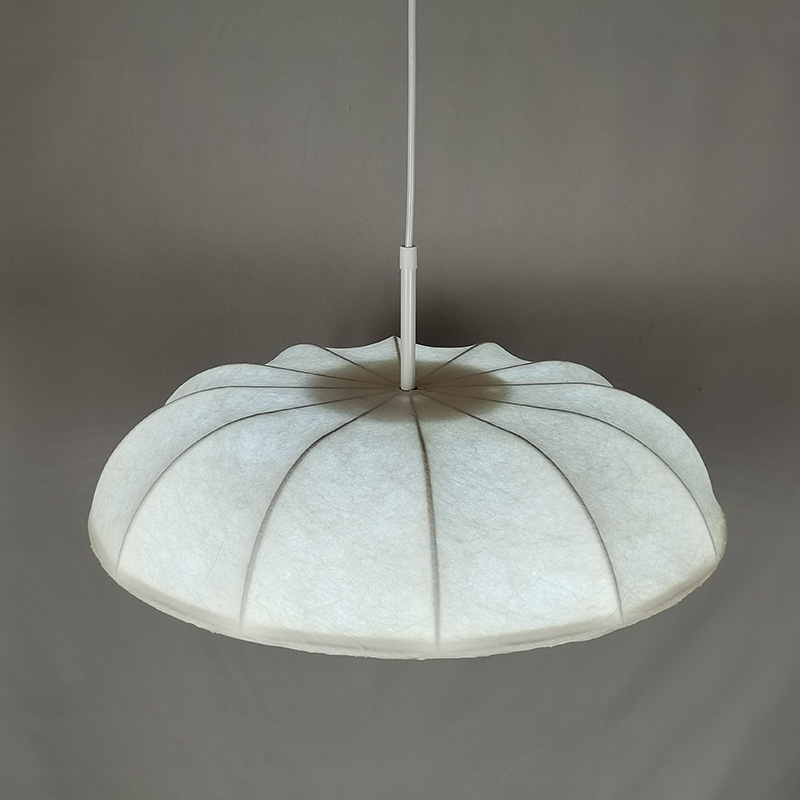 Single Head White Silk Pendant Light