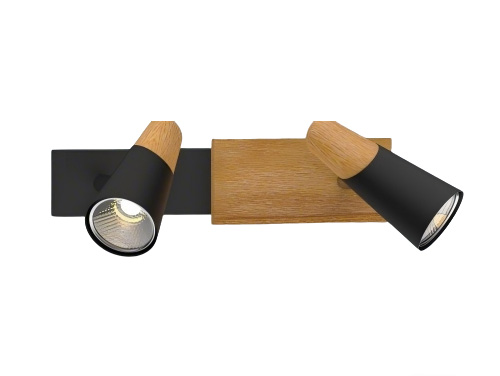 Mingkeda Hot Selling Metal Wood Sand Black PC Cover LED 2xGU10 Lighting Ceiling Lamp