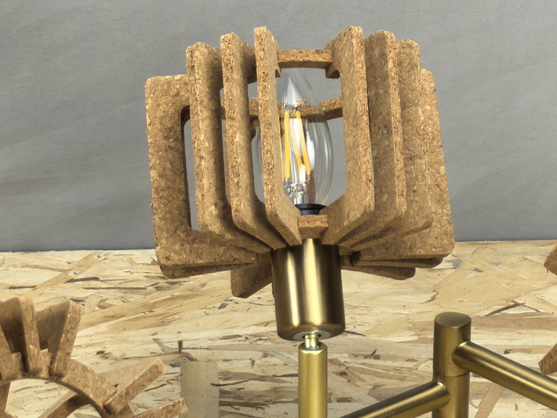 Mingkeda LED Lighting Fancy Celling Lamp Metal and Cork Wood Celling Hanging Light