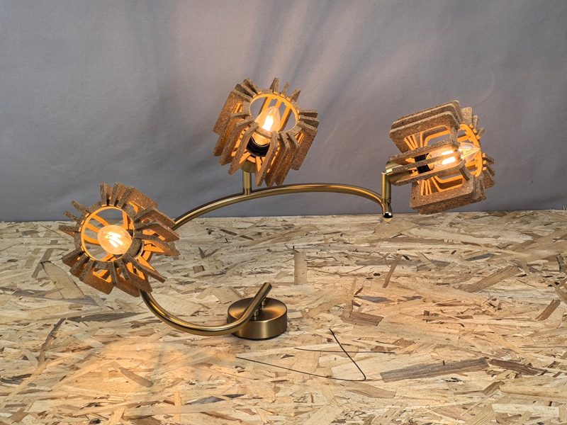 Mingkeda High Quality LED Celling Lamp Metal and Cork Wood Ceiling Hanging Light