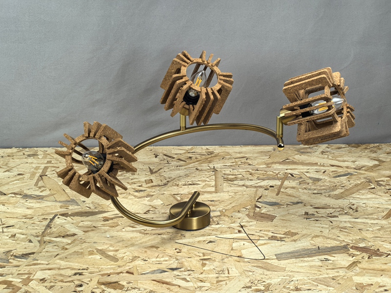 Mingkeda High Quality LED Celling Lamp Metal and Cork Wood Ceiling Hanging Light