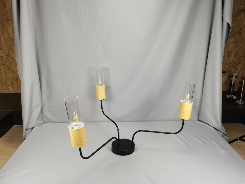 Mingkeda LED Fashion Metal Wood Minimalist Living Room Home Decorative Ceiling Light